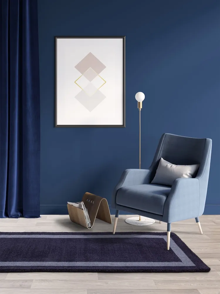 Asiatic Rugs Navy Albi Border Runner