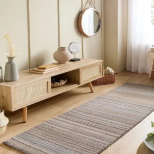 Origin Rugs Beige Fine Stripes Wool Runner