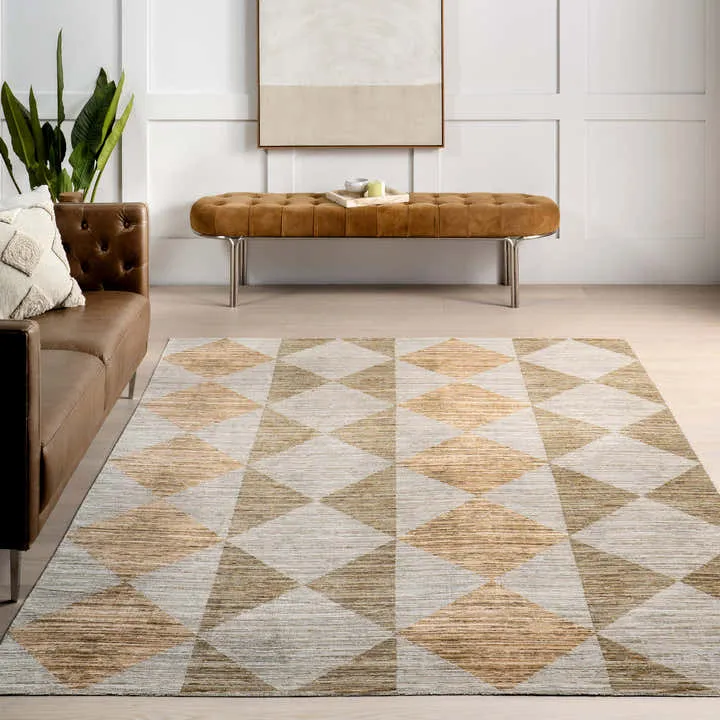 Sallie Diamond Boho Washable Rug