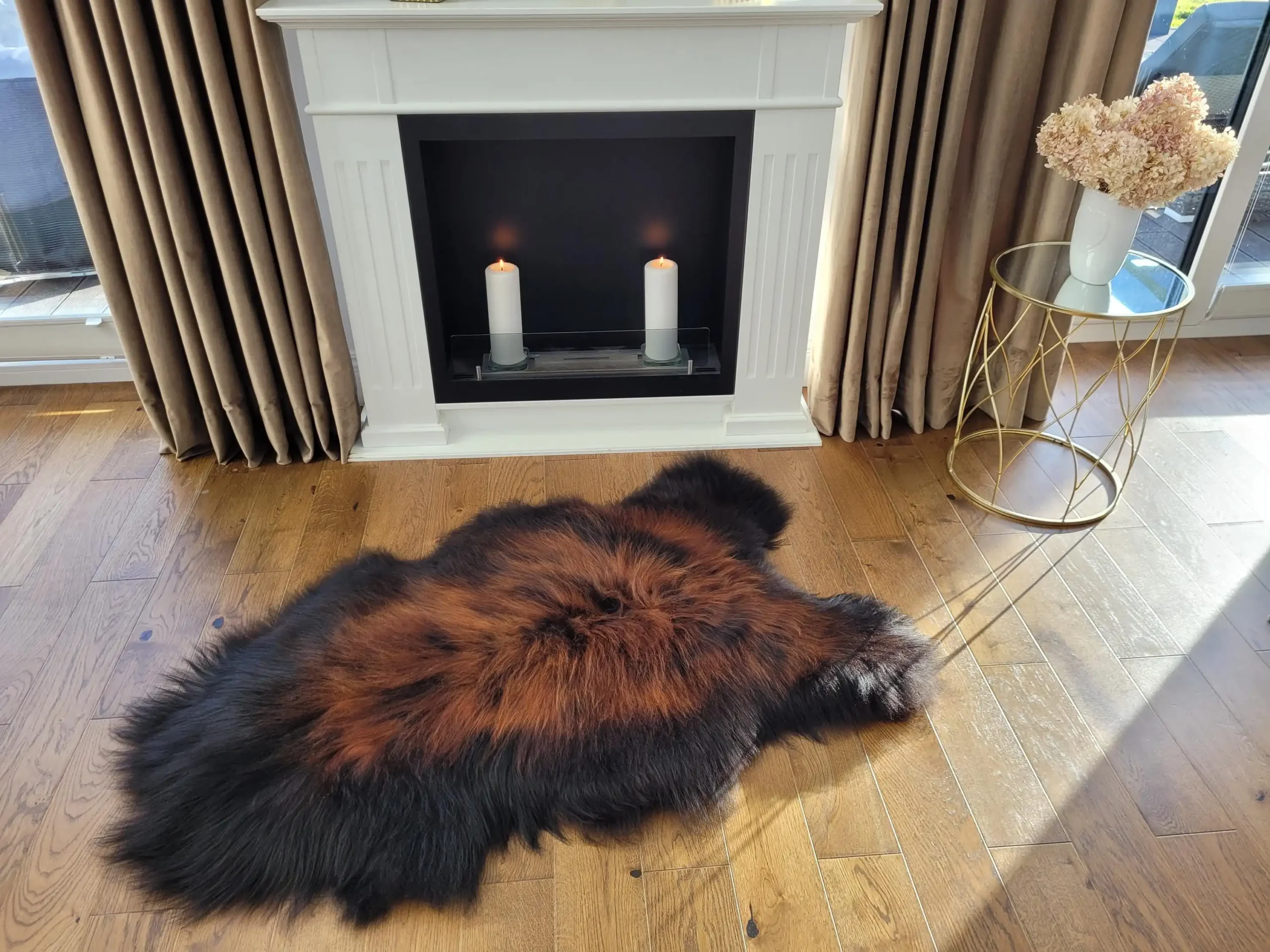 Black and Brown Animal Skin Rug