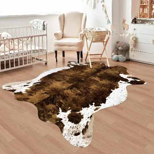 Cow Print Rug Faux Animal Print Rug