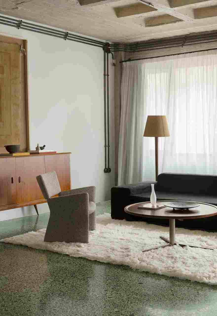 Shaggy Bone White in Living Room