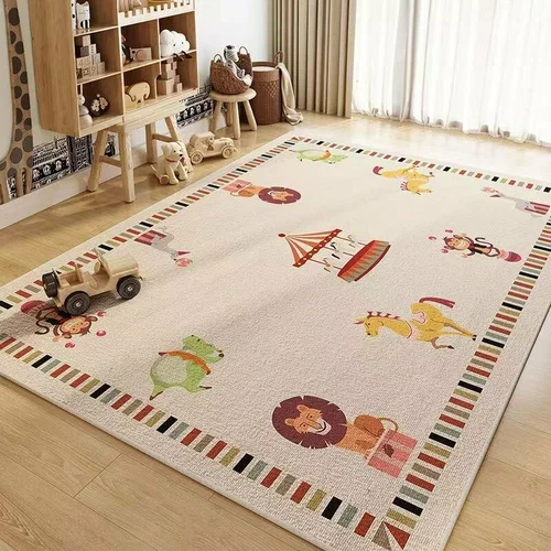 Colorful animal playroom rug