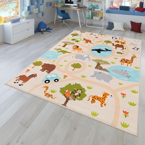 Safari animal playroom rug