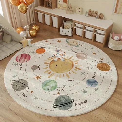 Space planet nursery rug