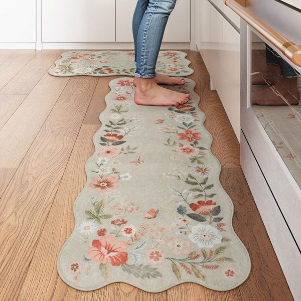 Colorful floral kitchen runner rug