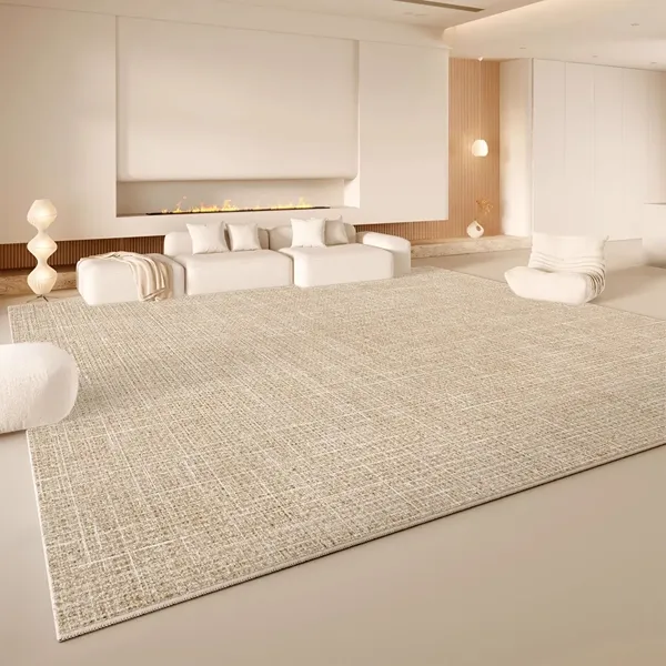 Cream wool carpet flooring in bright contemporary room