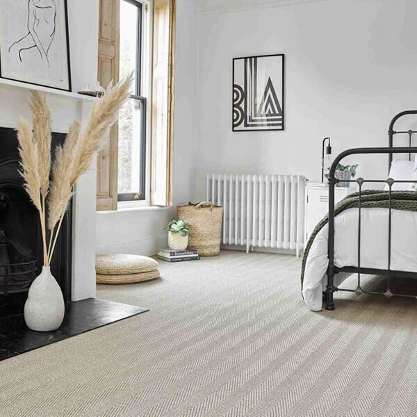 Sisal carpet in cozy bedroom