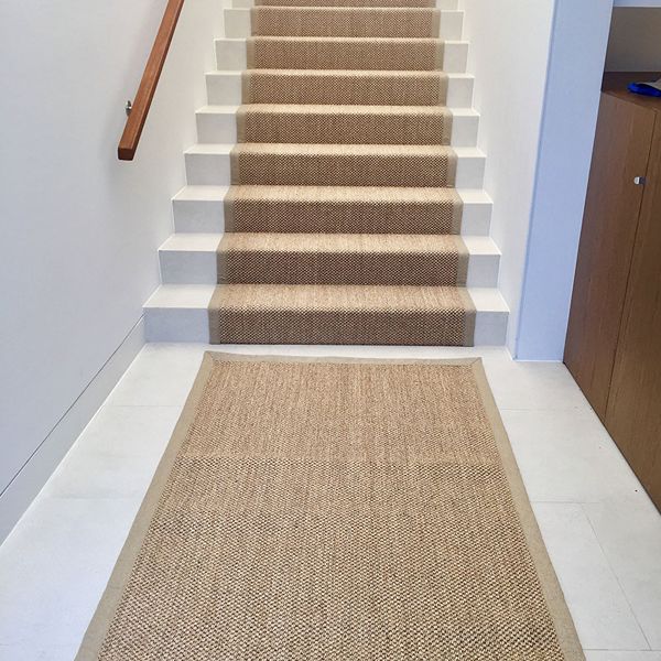 Sisal carpet runner on staircase
