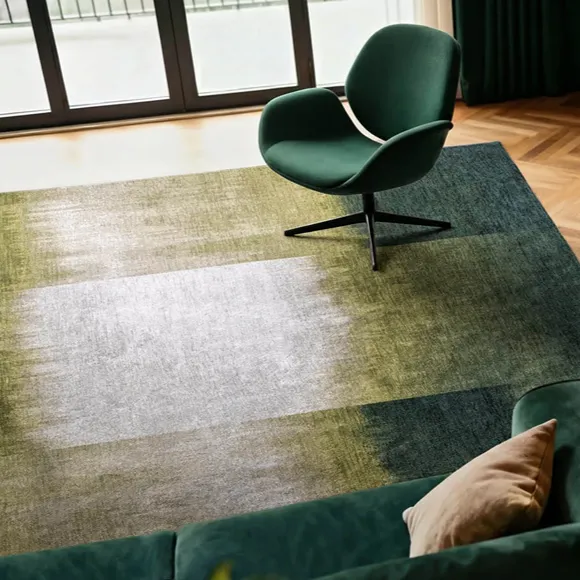 Forest Green Meditation Pattern Rug
