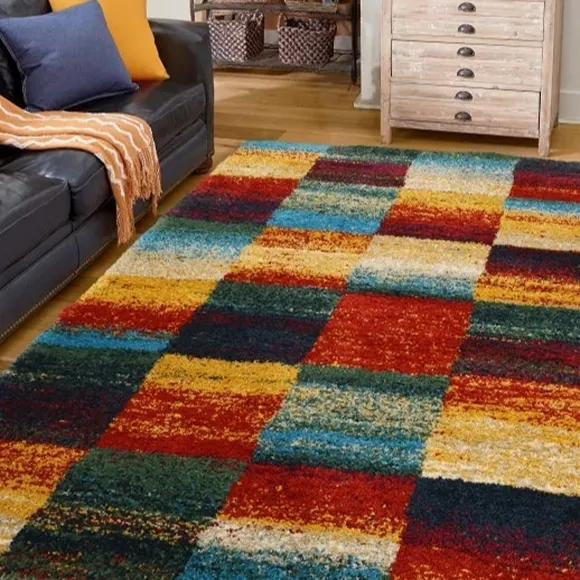 Geometric Block Pattern Rug