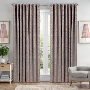 Rust Aztec Geometric Blackout Eyelet Curtains