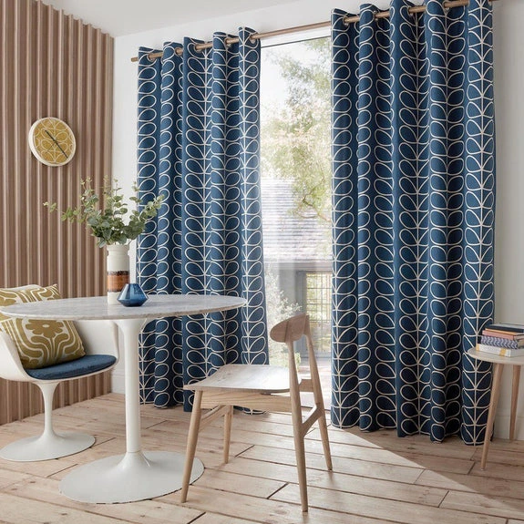 Whale Linear Stem Geometric Eyelet Curtains